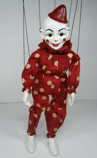 Hazelle’s Maironette Clown Puppet 801 Teto Mime Doll Vintage Toy Needs Tlc