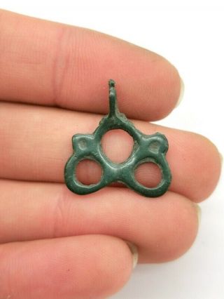 Viking Scandinavian Ca.  900 Ad Bronze Open Work Protection Amulet - R 922