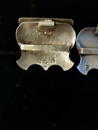 Antique Russian Silver 84 Niello Belt Buckle 1867 signed 3