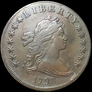 1798 Draped Bust Dollar Lightly Circulated Philadelphia Rare Silver $1 Coin Nr