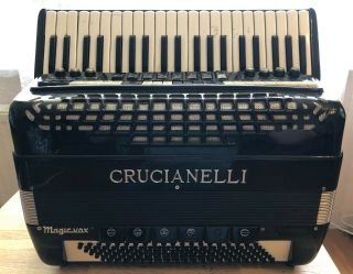Rare Crucianelli 120 Bass Mini - Din Accordion With And Case