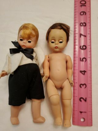 Vintage Madame Alexander - Kins Doll Two 8 " Boy Dolls,  Some Clothes