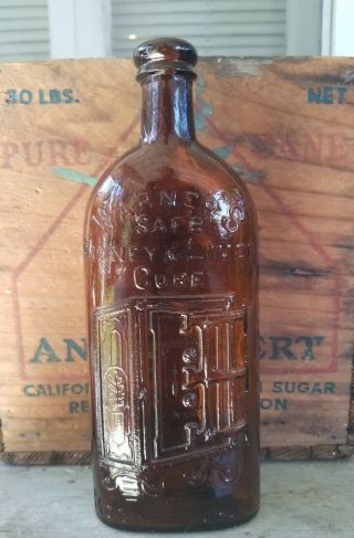 Fantastic Antique Bottle WARNER ' S SAFE KIDNEY & LIVER CURE SAFE Medicine 2