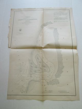 (1) 1861 U.  S.  Coast Survey Chart: " Entrance.  & Part Of Coquille River,  Oregon "