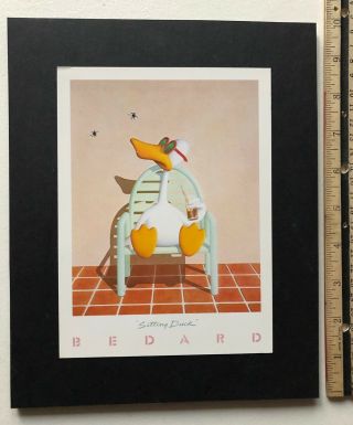 Rare " Sitting Duck " Orig.  1st Prtg.  1982 Mini - Poster M.  Bedard ©luna Art Mounted