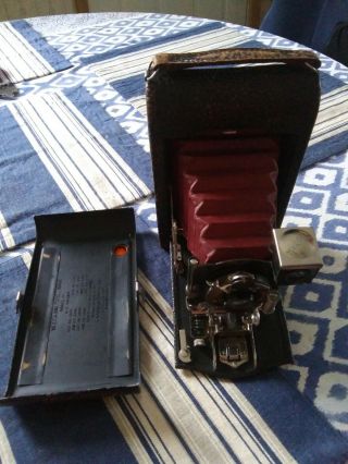 Antique Kodak No 3 Folding Pocket Model H Bellows Film Camera As Found Estate