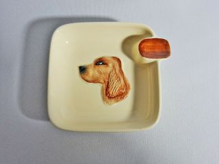 Lovely Vintage Antique Art Deco Carlton Ware Dog Terrier Ashtray Ash Tray Plate