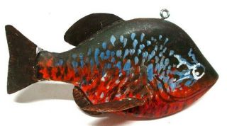Vintage Folky Sunfish Folk Art Fish Spearing Decoy Ice Fishing Lure