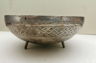 Large African Onisa Silver Bowl Dated 1933