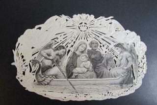 Antique Religious Catholic Holy Card Lace Jesus Child Leak Egypt Dopter Editor