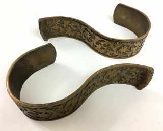 Pair Large Antique Victorian Brass Bronze Curtain Tie Backs - 3 Pairs Available