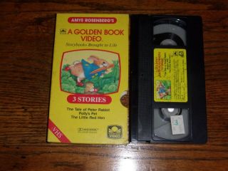 Rare A Golden Book Video 3 Stories Vhs Peter Rabbit Pollys Pet Little Red Hen