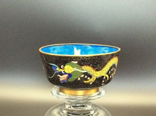 Fine Antique Chinese Cloisonne Dragon Bowl (c)