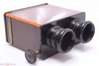 Beauty French Burl Wood Antique 3d Stereo Viewer,  Stereoscope Transparents