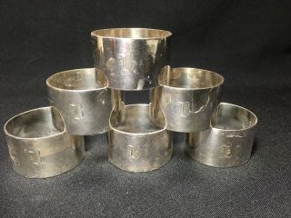 Vintage Silver Plated Napkin Rings Set Of 6