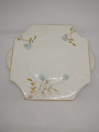 Shelley Wileman Square Antique Queen Anne Floral Sprigs Queen Anne Cake Plate