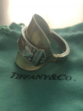 Tiffany & Co Sterling 1916 San Lorenzo Antique Adjustable Spoon Ring Sz 10.  5