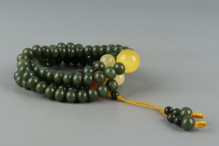 Chinese Exquisite Hand - carved Hetian jade necklace 3