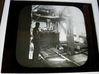Antique Glass Negative Photo Coal Miners Coal Elevator In Breaker Scranton Pa