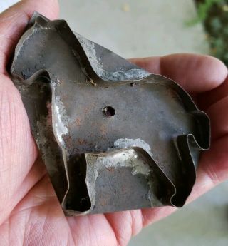 Little Antique soldered Tin HORSE Cookie Cutter TINY Primitive Cookie Cutter 2