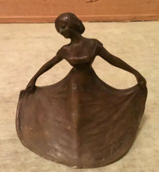 Antique Bronze Art Deco Dancing Girl Signed