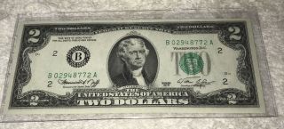 Lucky 1976 (york B) Uncirculated Two Dollar Bill Crisp $2 Note 60,  Rare