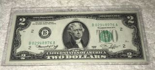 Lucky 1976 (york B) Uncirculated Two Dollar Bill Crisp $2 Note 60,  Rare.