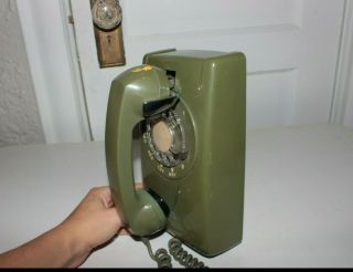 Vintage Rare General Electric Telephone Rotary Phone Wall Green Home S15