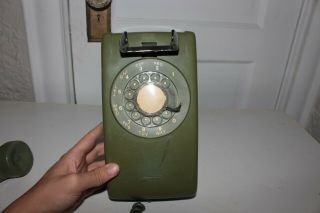 Vintage RARE General Electric Telephone Rotary Phone Wall Green Home S15 2