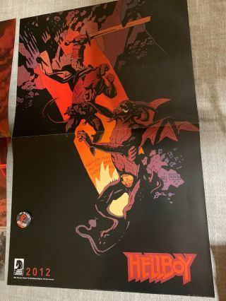 20 Years Of Hellboy Sdcc 2012 Rare Poster And Button 11 X 17 Double Sided X2
