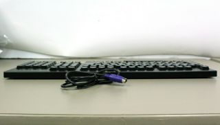 RARE PS/2 Windows PC Black Computer 101 Keyboard Wired Male 6 Pin PS2 Connector 2