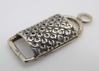Vintage Solid Silver Italian Made Rare Dollhouse Grater Miniature Stamp
