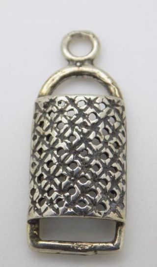 Vintage Solid Silver Italian Made RARE Dollhouse Grater Miniature Stamp 3