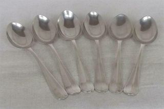 A Fine Set Of Six Solid Sterling Silver Tea / Coffee Spoons Sheffield 1952.