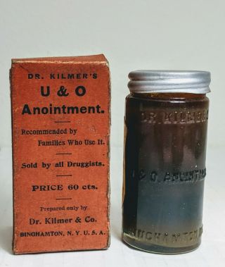Dr Kilmer ' s U & O Anointment Medicine Antique Bottle Box Full Contents Direction 2