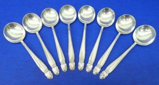8 - Holmes & Edwards Danish Princess Silverplate 7 " Round Bowl Gumbo Soup Spoons