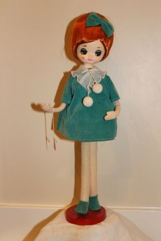 Vintage Herman Pecker & Co,  Inc.  Jill Doll,  Turquoise Dress,  Red Hair.