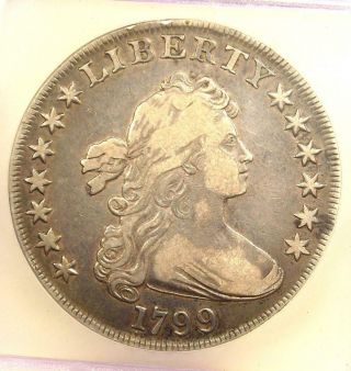 1799 Draped Bust Silver Dollar $1 Coin Bb - 166 B - 9 - Certified Icg Vf25 - Rare