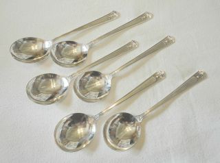 Holmes & Edwards Century 1923 6 Neo - Classical Round Bowl Soup Gumbo Spoons