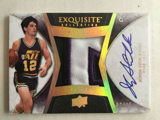 John Stockton 2008 - 09 Ud Exquisite Limited Logos On - Card Auto Patch 2/25 Rare