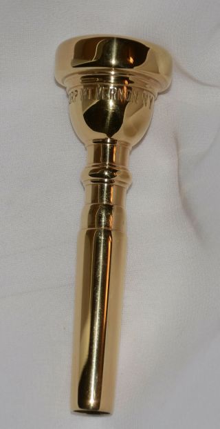 BACH MT VERNON 8 trumpet mouthpiece 28 throat GOLD PLATE Rare Blank Narrow rim 2