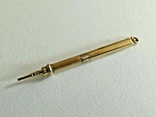 Old Antique 14 Ct Gold Mabie Todd Propelling Telescopic Mechanical Pencil Fob