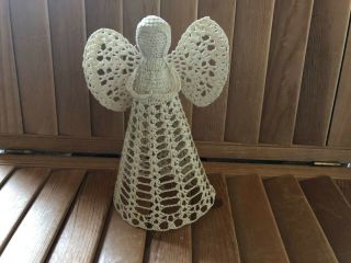 Vintage Crocheted Angel - Tree Topper - Stiffened