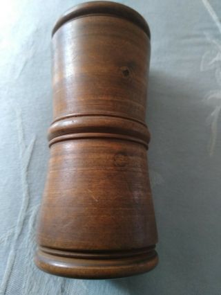 Victorian Antique 19th Century Treen Hand Turned Fully Ribbed Dice Cup