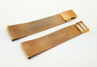 Very Rare Vintage 18k Solid Pink Gold Wristwatch Mesh Bracelet 18mm