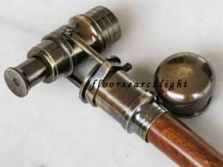 Nautical Collectible Antique Finish Brass Telescope Spyglass Walking Stick Cane