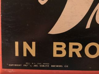 RARE Vintage SCHLITZ Brewing Co.  Metal Sign 