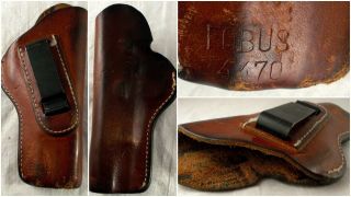 Rare Vintage Israeli Fobus 4470 Leather Belt Clip Pistol Holster Police