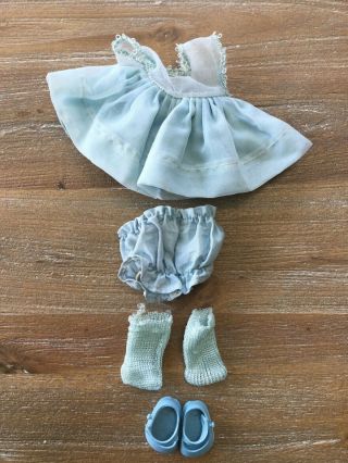 Vintage Cosmopolitan Ginger Doll Dress - Baby Blue,  Socks Shoes & Panties