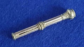 Charming Antique Late 19th Century Small Silver Ladies Purse Pencil W Citrine
